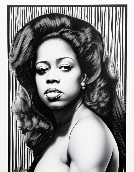 Detailed Ink Portrait of a Young Woman