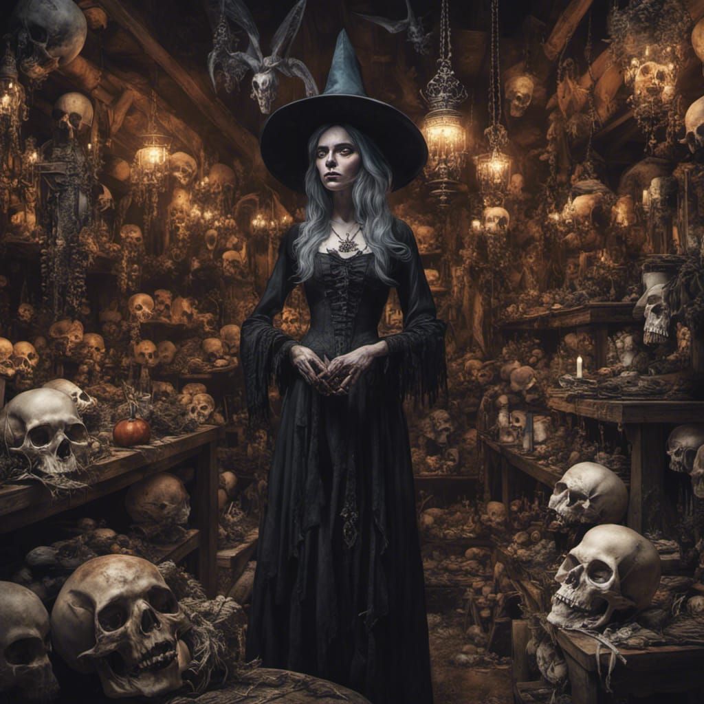 Gothic Bazaar Featuring Witchy Woman and Macabre Items