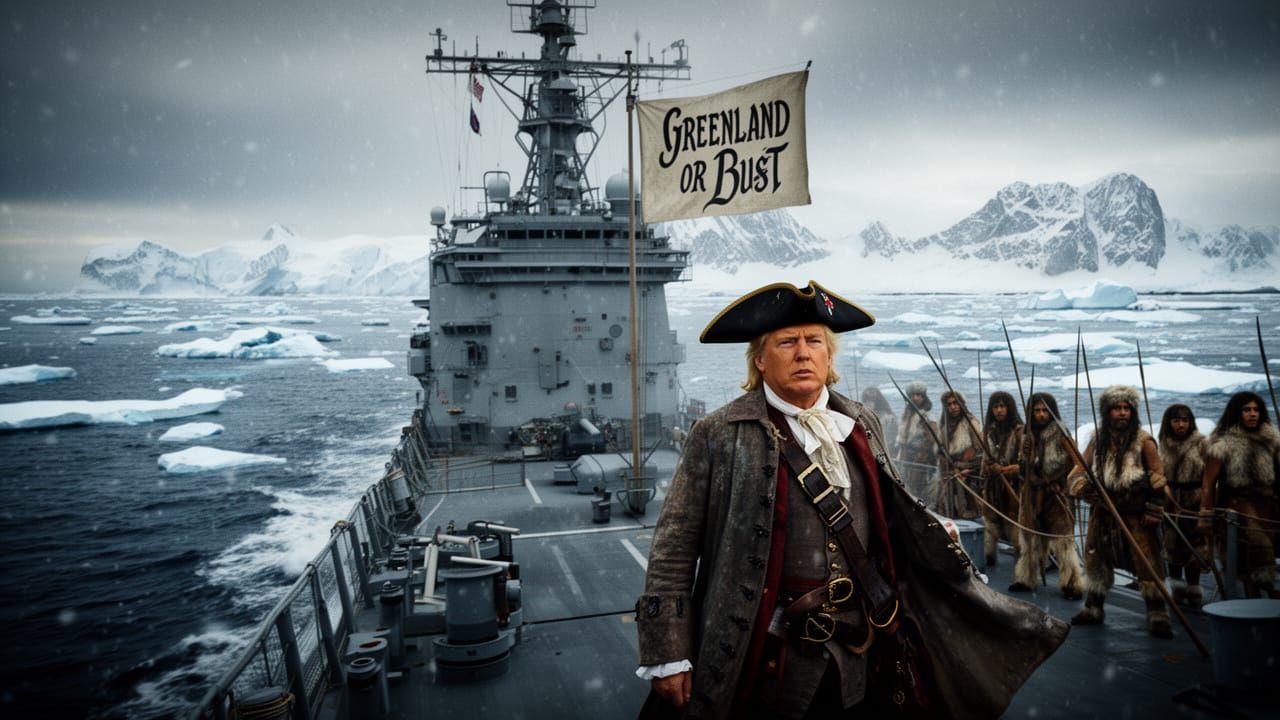 Pirate Trump Claims Greenland on Aircraft Carrier