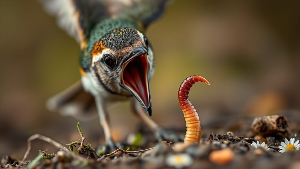Bird About to Eat Worm, Wildlife Photography