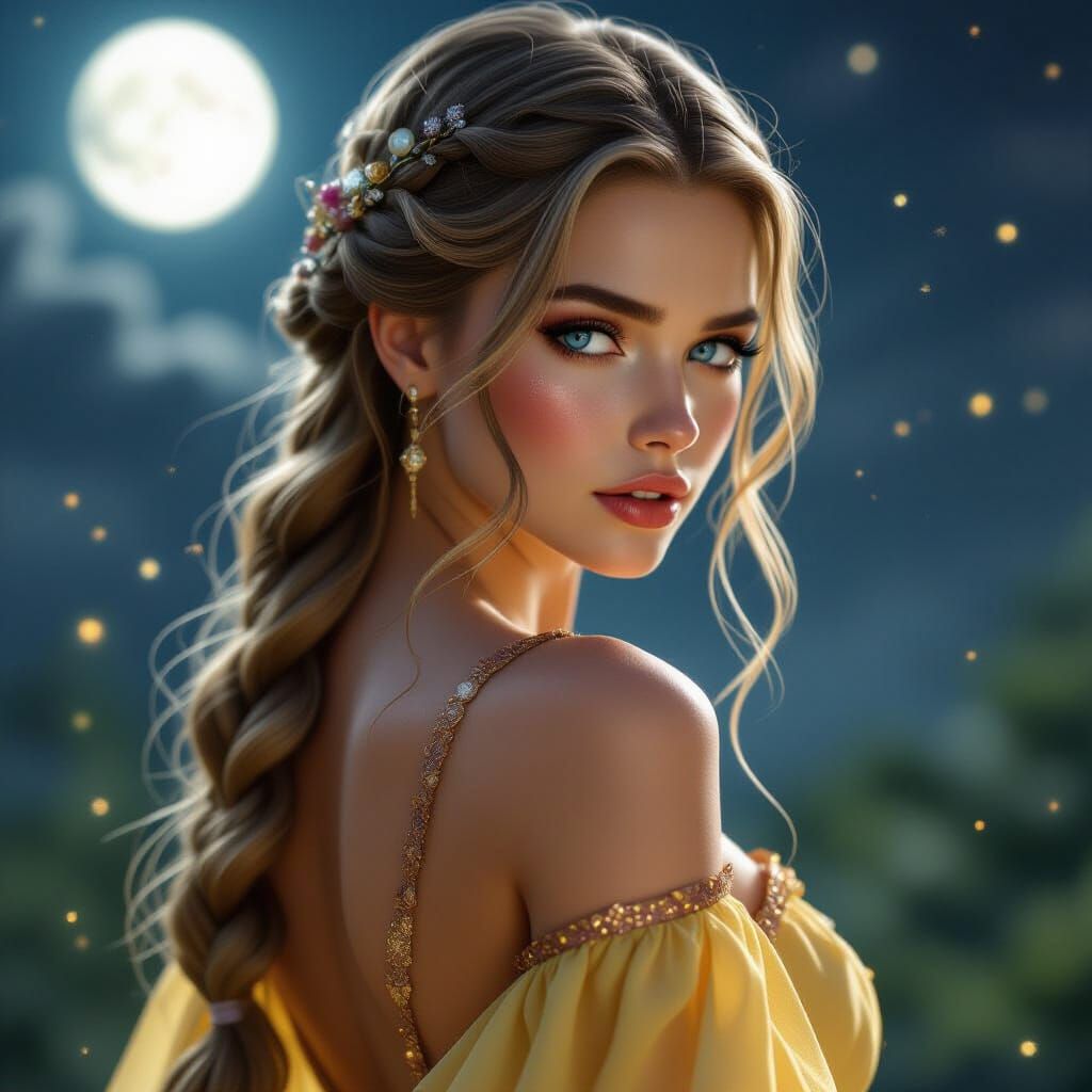 Norse Goddess Portrait in Dark Fantasy Style