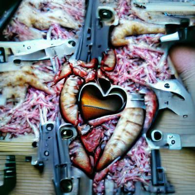 Disturbing Image: Maggots, Heart, Guns, and Knives