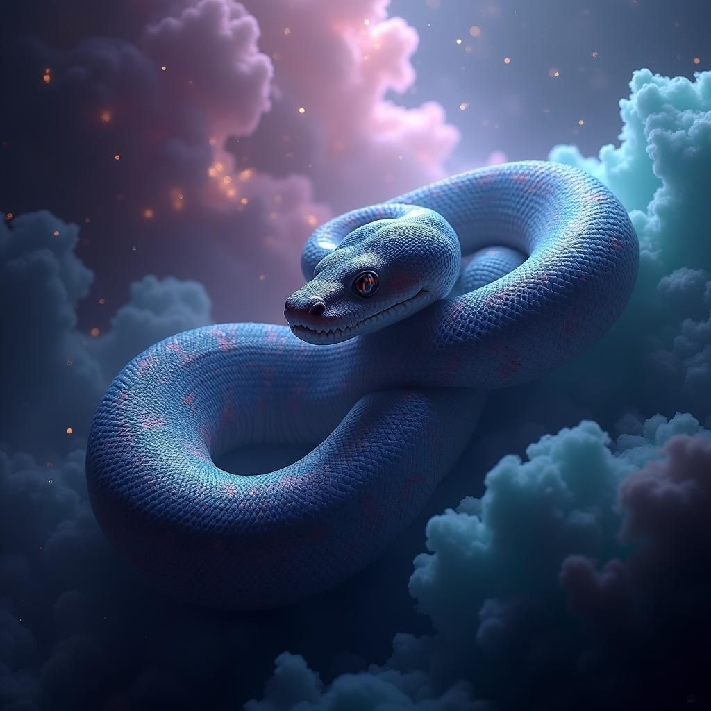 Nebula Ball Python in Futuristic Style