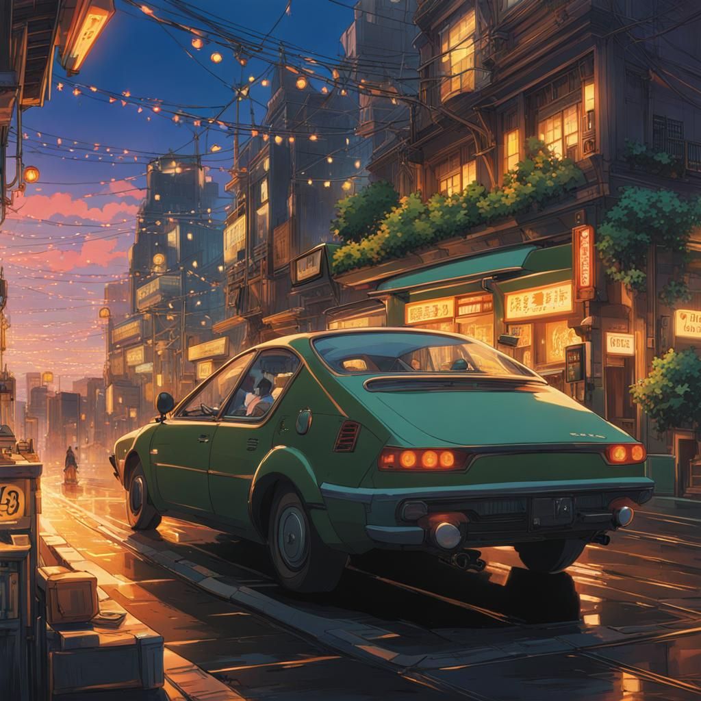 90s Anime Cyberpunk Steampunk Key Visual