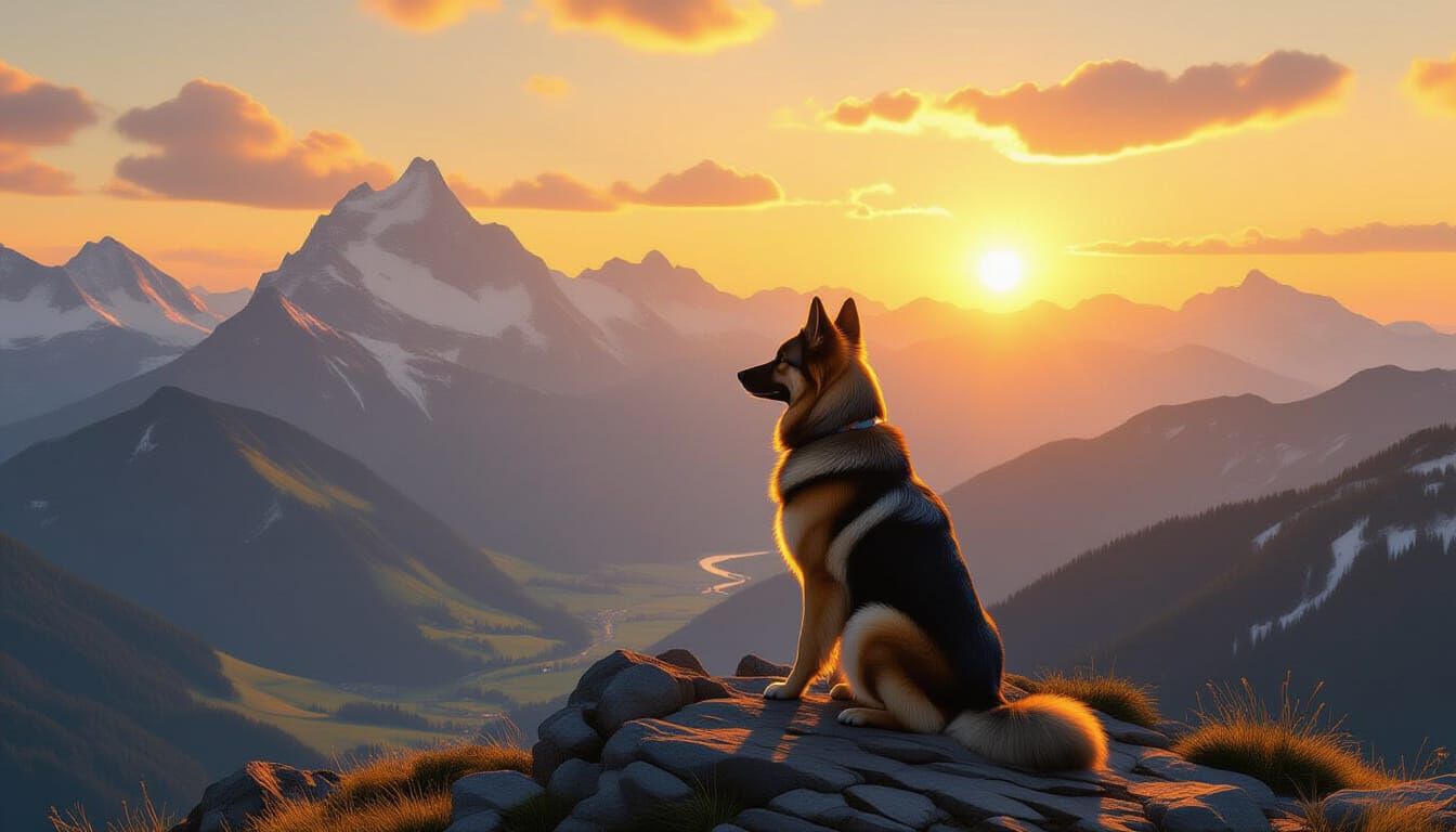 A canine sunrise