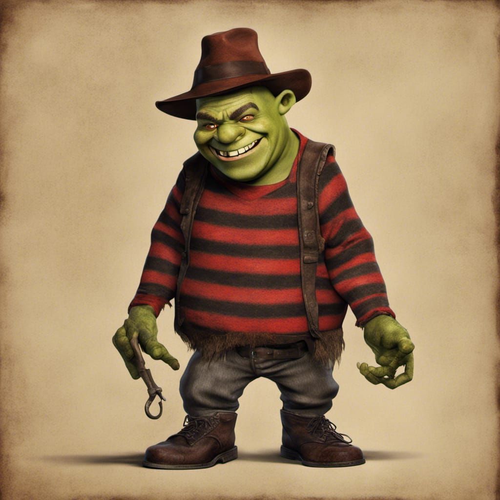 Shrek as Freddy Krueger: A Horror Mashup