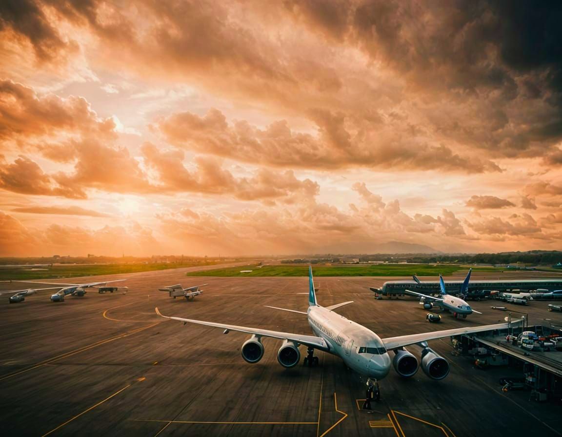 Cinematic Airport Scene: Returning Home Adventure