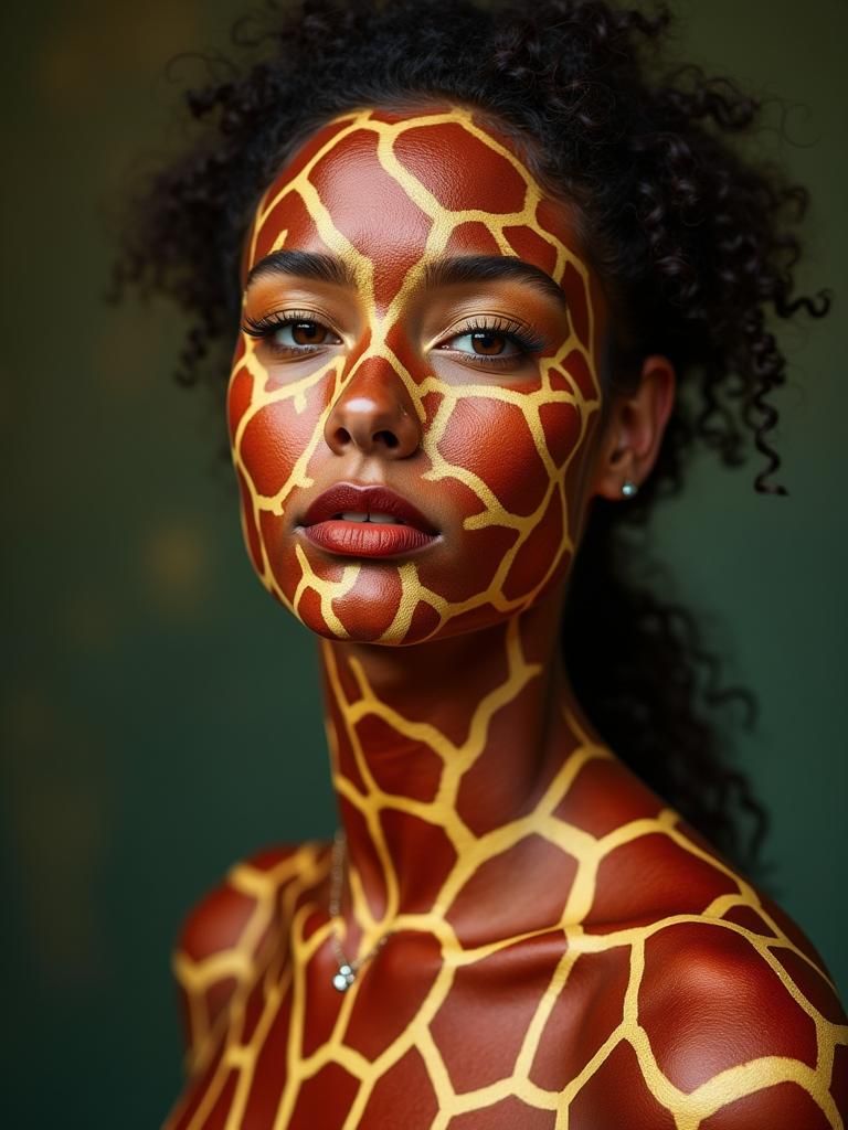 Giraffe body painting