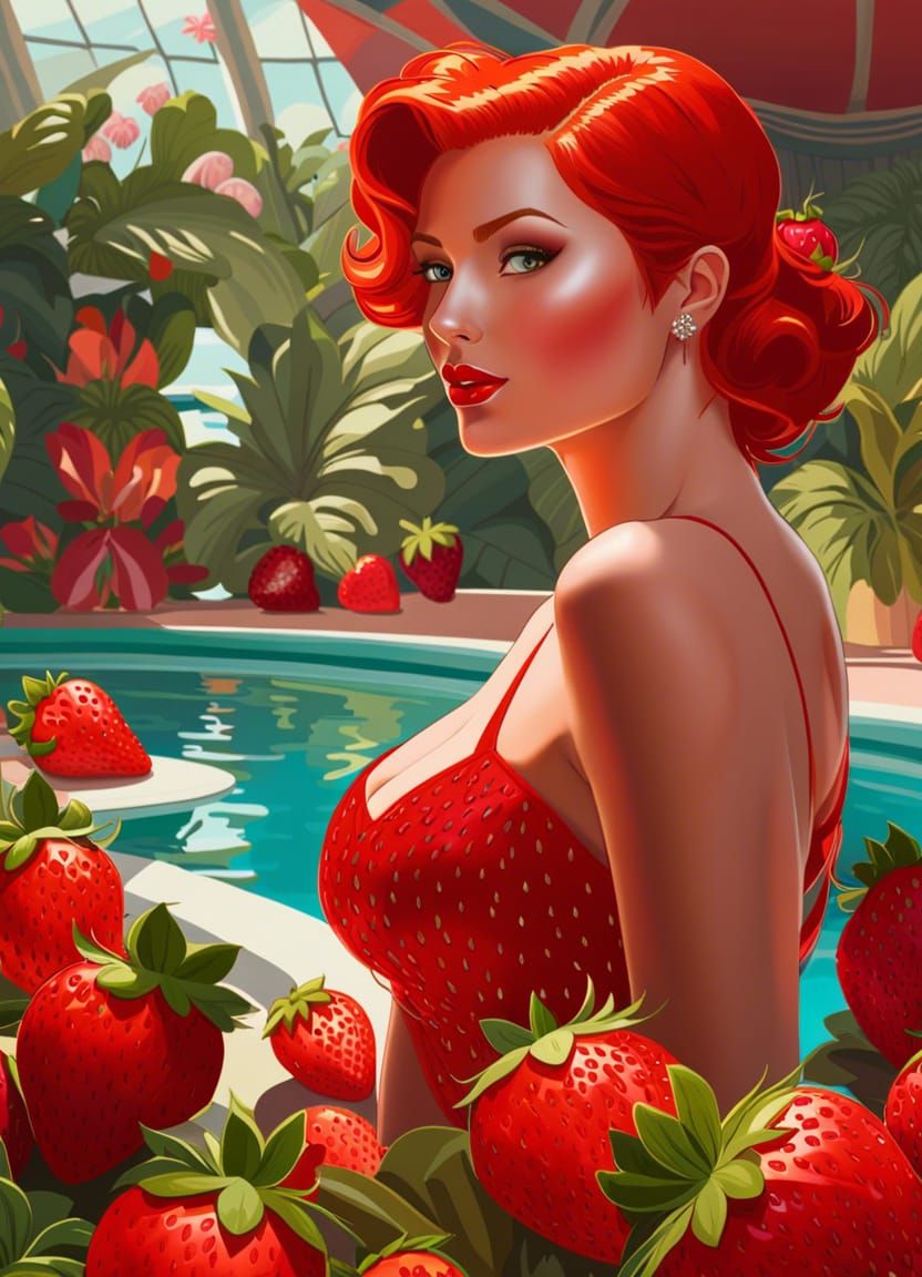 Another redhead enjoys the facilities at Strawberry Hotel