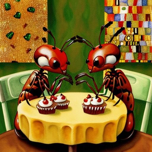 Ants Eating Cupcakes: Whimsical Watercolour Illustration