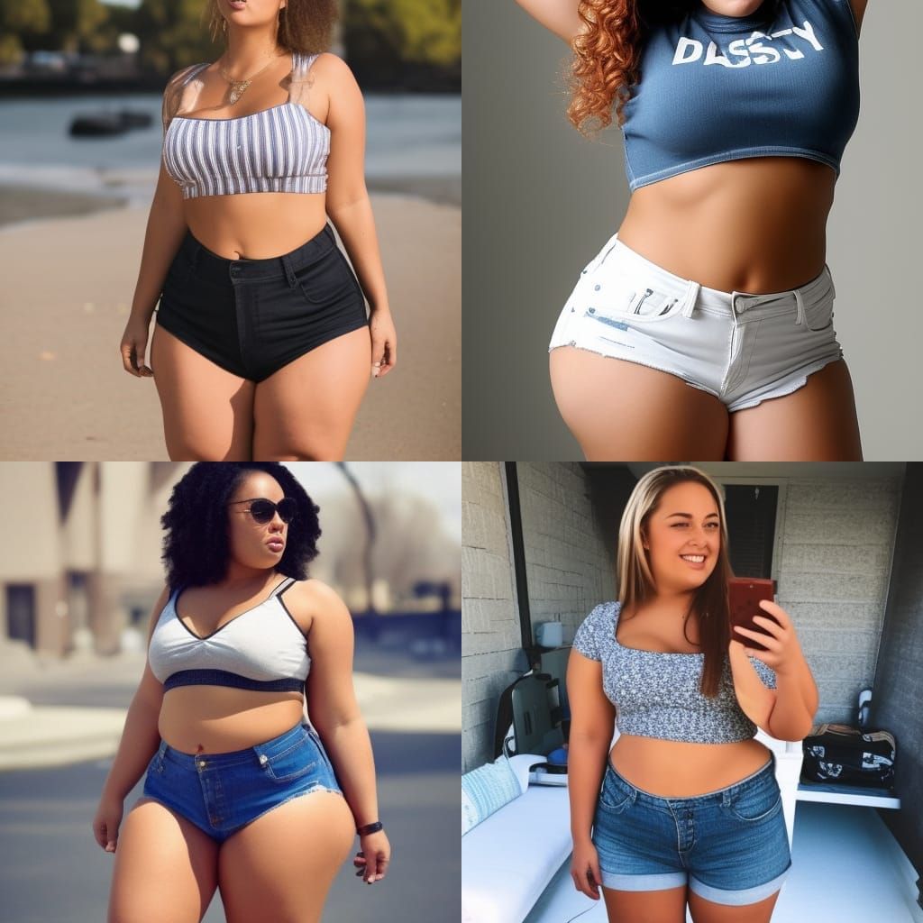 Woman in Daisy Dukes and Crop Top