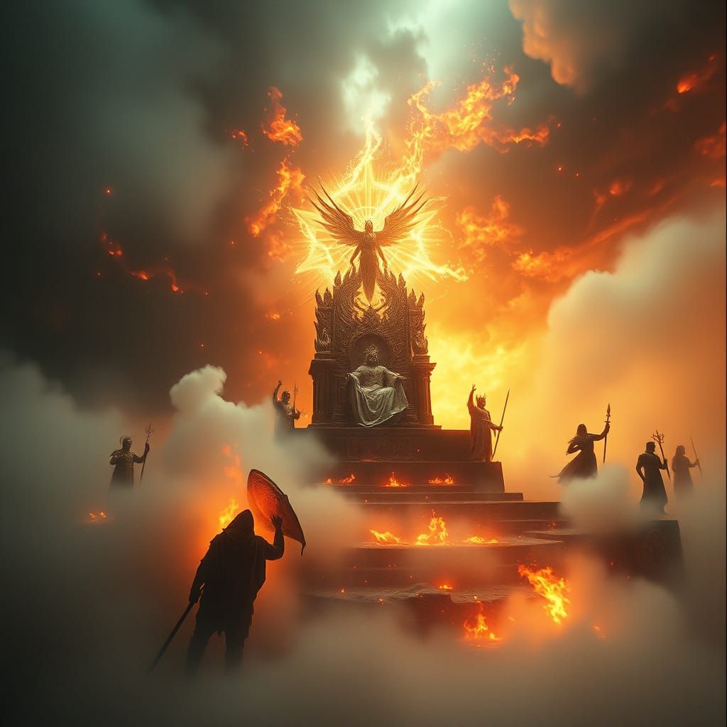 Ethereal Ascension: Abstract Deity Emerges from Sacred Geome...