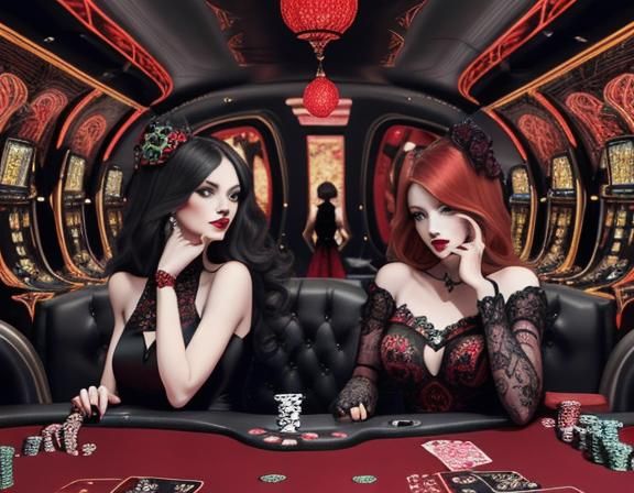 Decadent Ladies in Underground Art Nouveau Casino