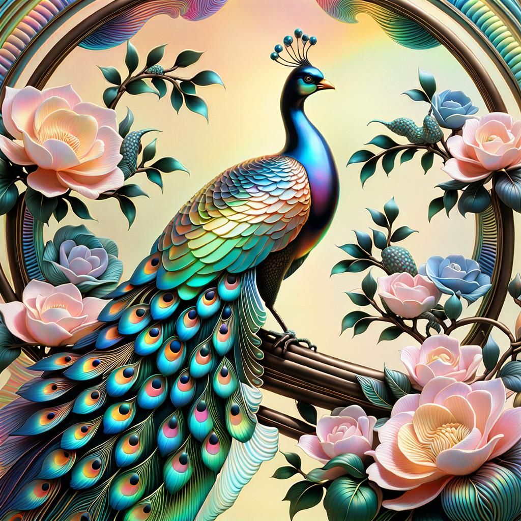 Beautiful Translucent Peacock