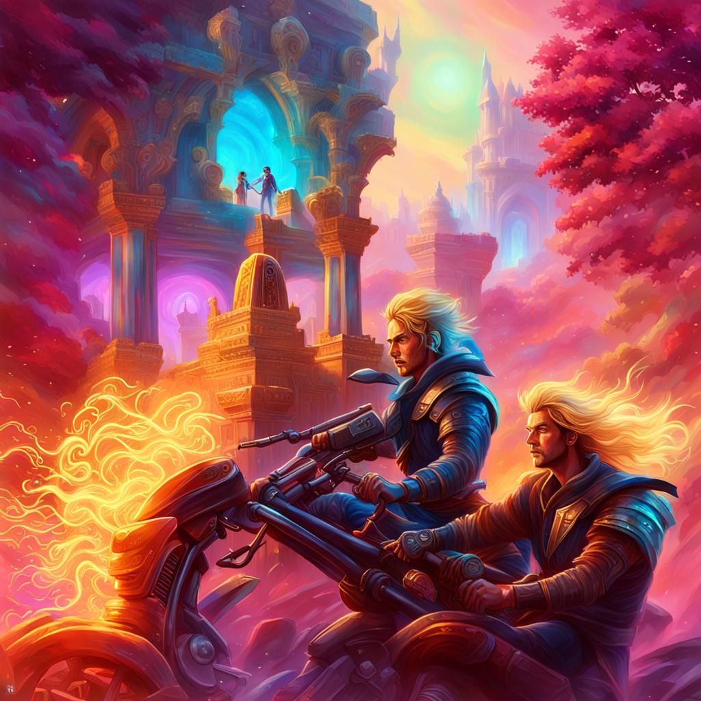 Golden City Arrival: Sci-Fi Surrealism in Digital Art