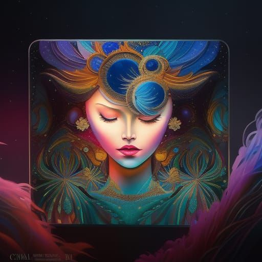 Radiant Shimmering Landscape with Stardust, Digital Art