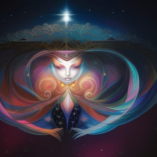 Shimmering Stardust: A Radiant Surreal Landscape