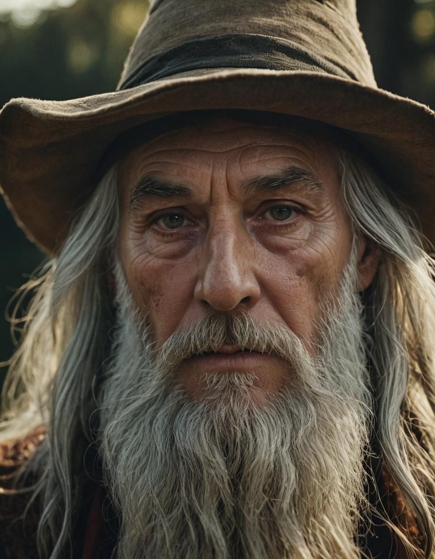 Epic Fantasy Wizard with Warm Golden Light