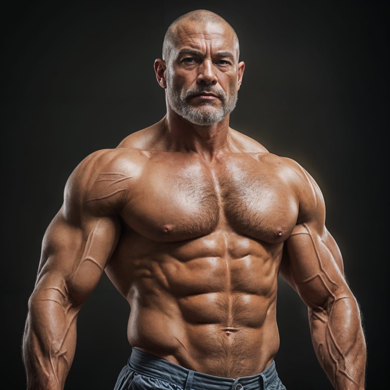 Muscular Male in Commanding Presence