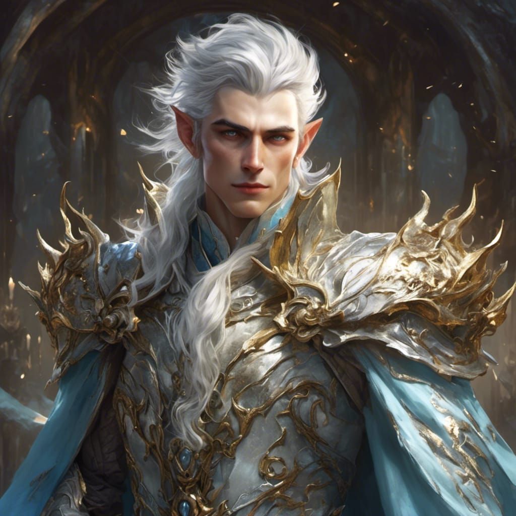 High Elf Mad Scientist in Silver Armor