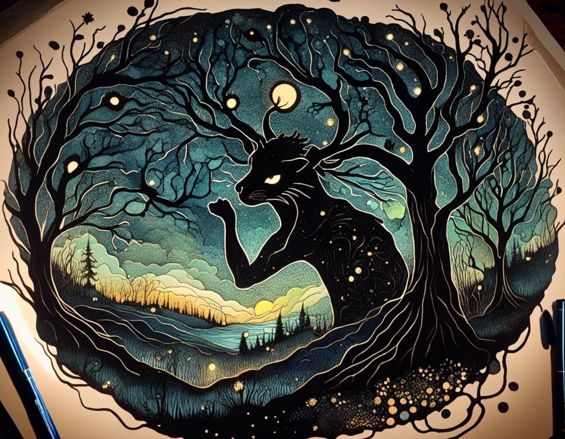 Demons in the Dark: 3D Ink Art