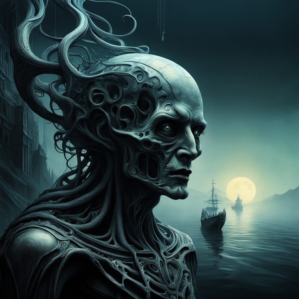 Surreal Melting Jester in Neon Hues