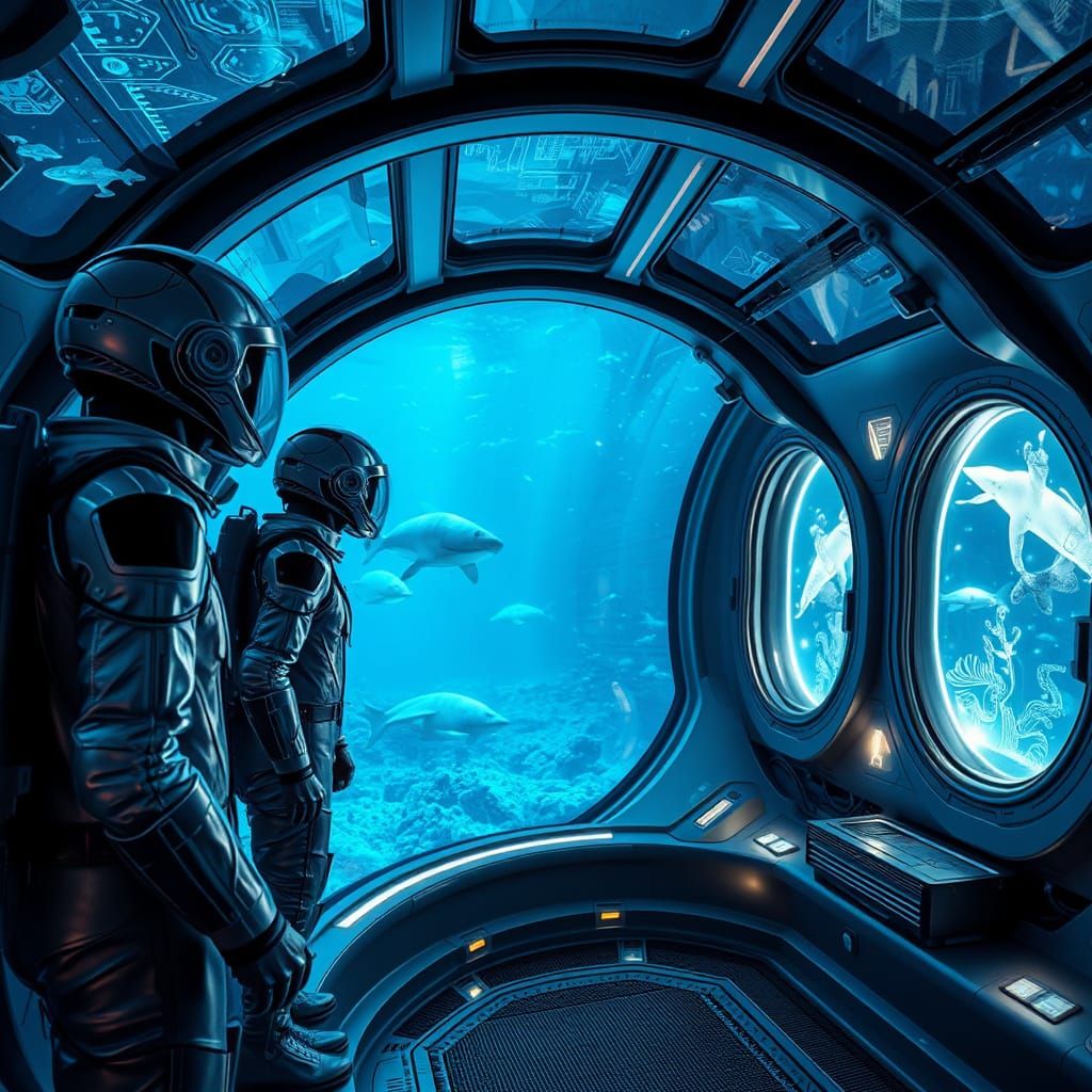 Underwater Research Station in Futuristic Style