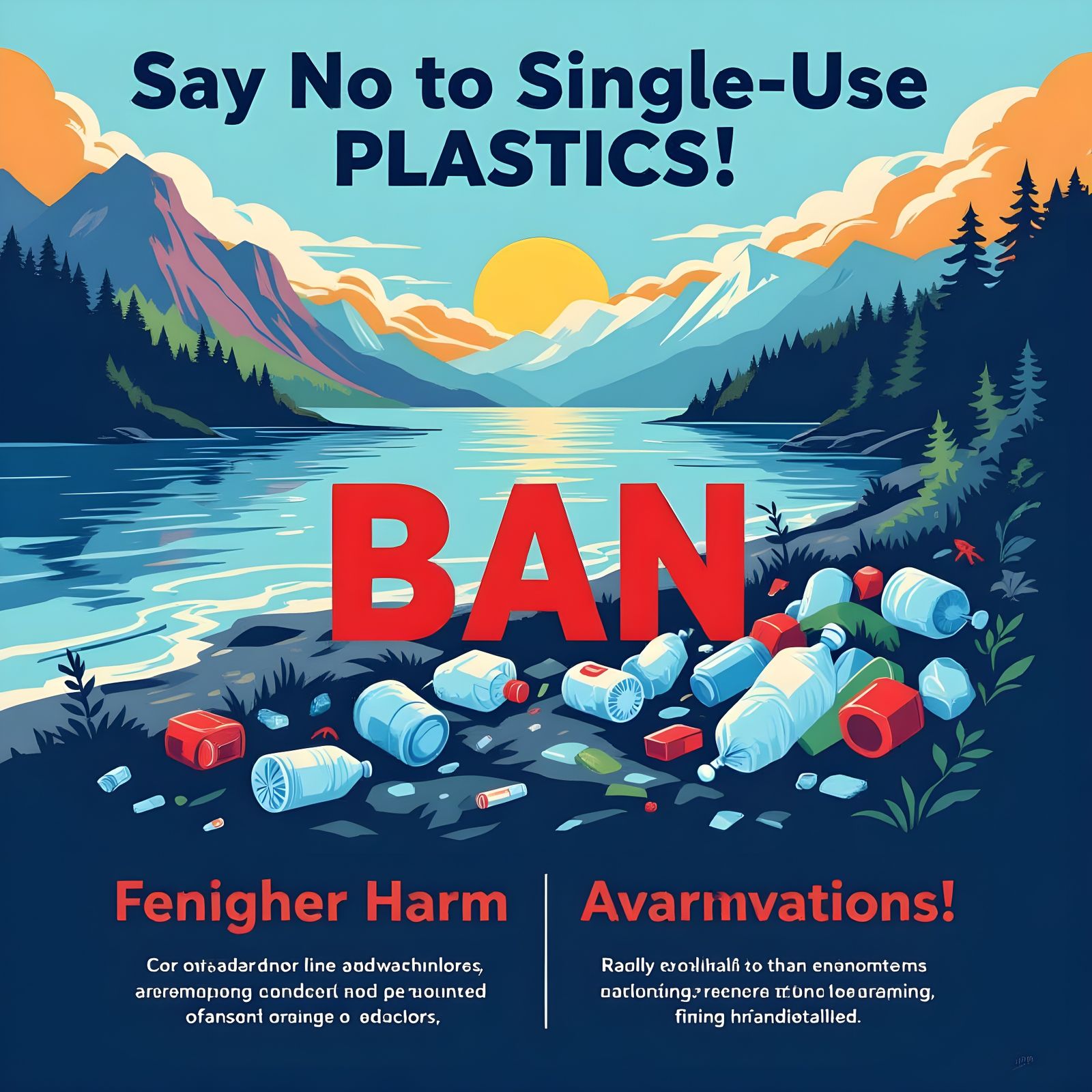 Poster Design: Say No to Single-Use Plastics