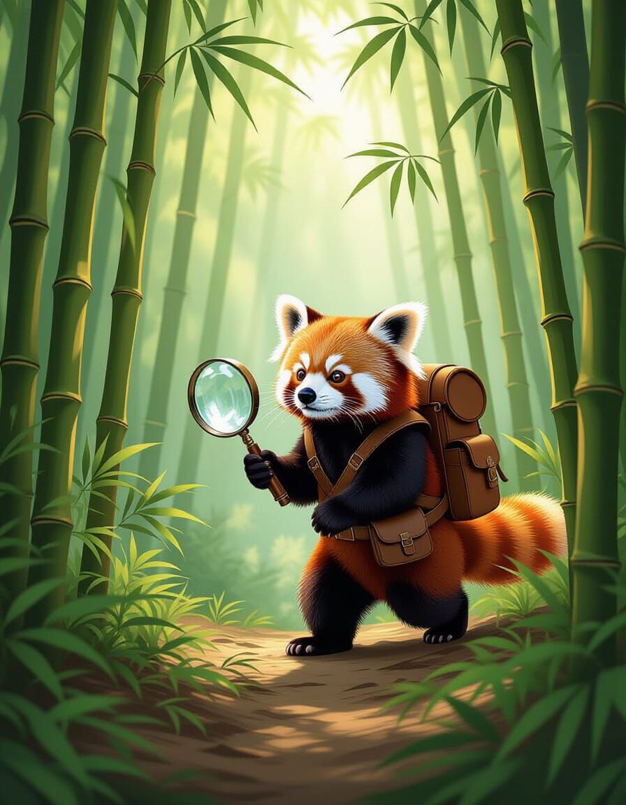 Red Panda Explorer in Bamboo Jungle