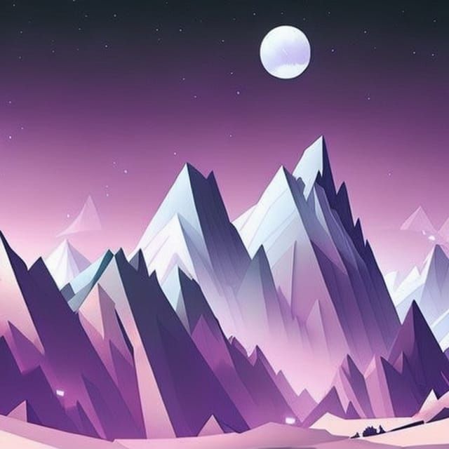 Abstract Polygon Mountains in Vector Art Style
