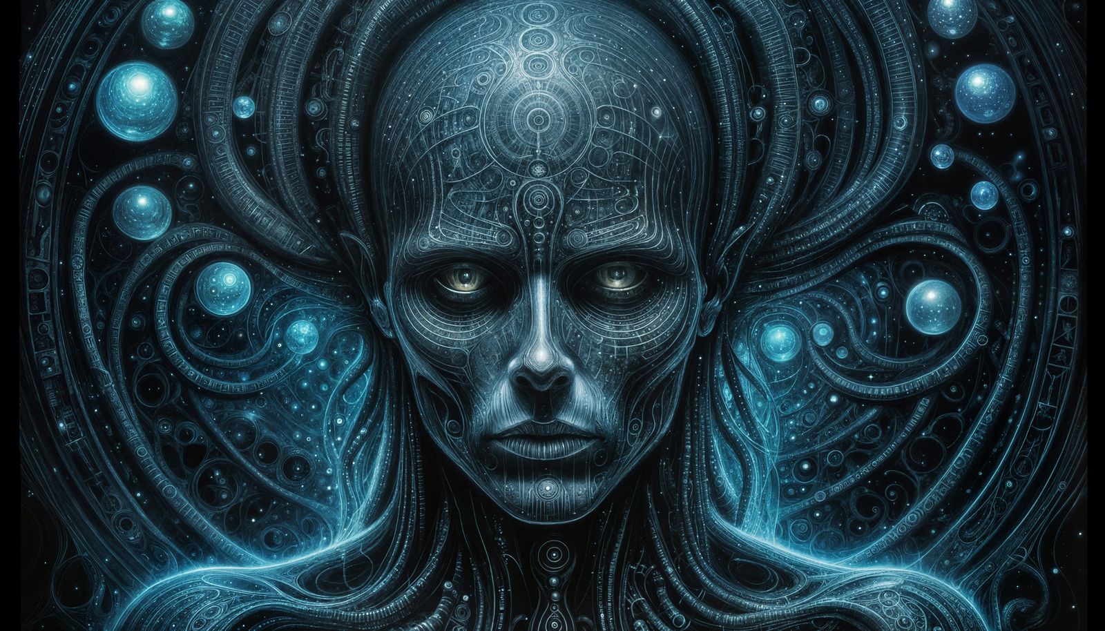 Spells Cast Across Time: Klimt-Giger Inspired Art