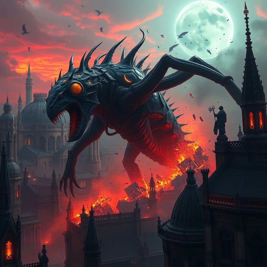 Gothic Metropolis Destroyed by Biomechanical Zeenomorf in Cy...