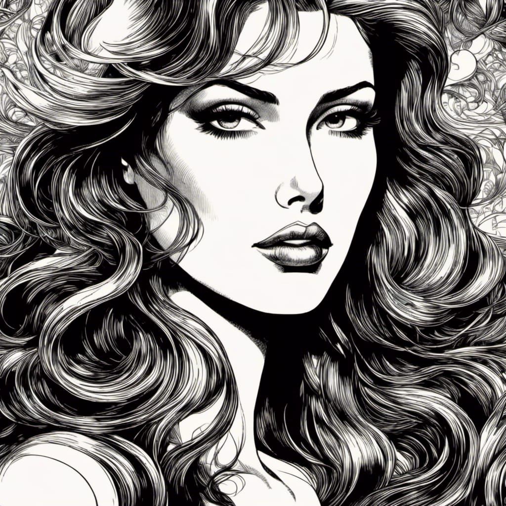 Avant-Garde Scene in Guido Crepax Comic Style