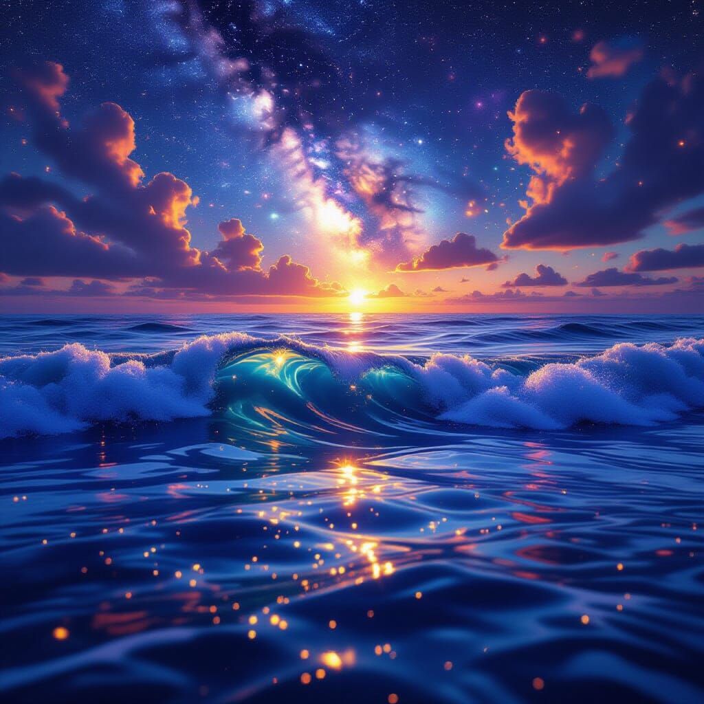 Cosmic Sea Reflecting Galaxies in Mystic Waters