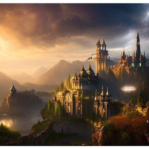 Epic Fantasy Kingdom in Detailed Digital Painting