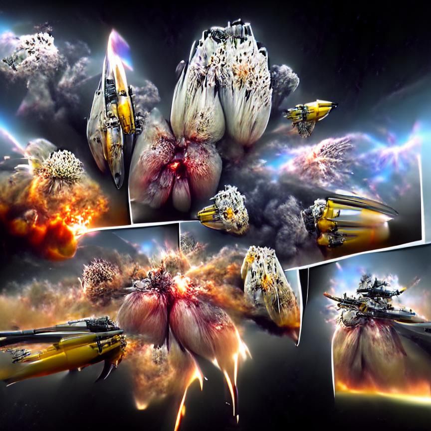 Futuristic Spaceships in Epic Space Battle