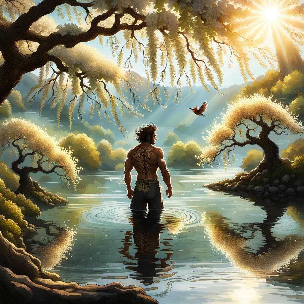 Ethereal Man in Lake View Portrait