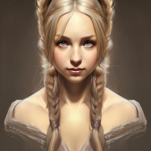 Blonde Dwarf Portrait in Digital Art Style