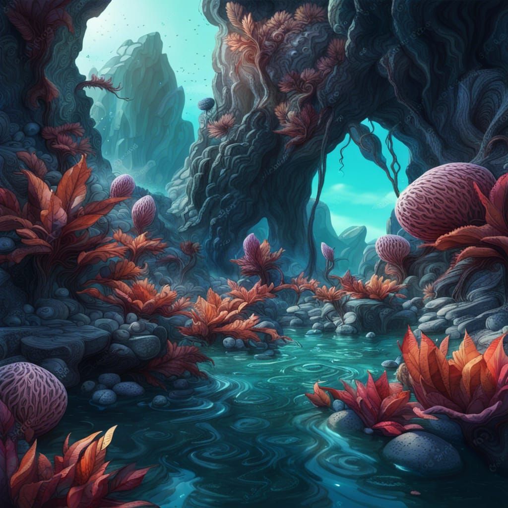 Fantasy Alien Landscape in Detailed Matte Painting