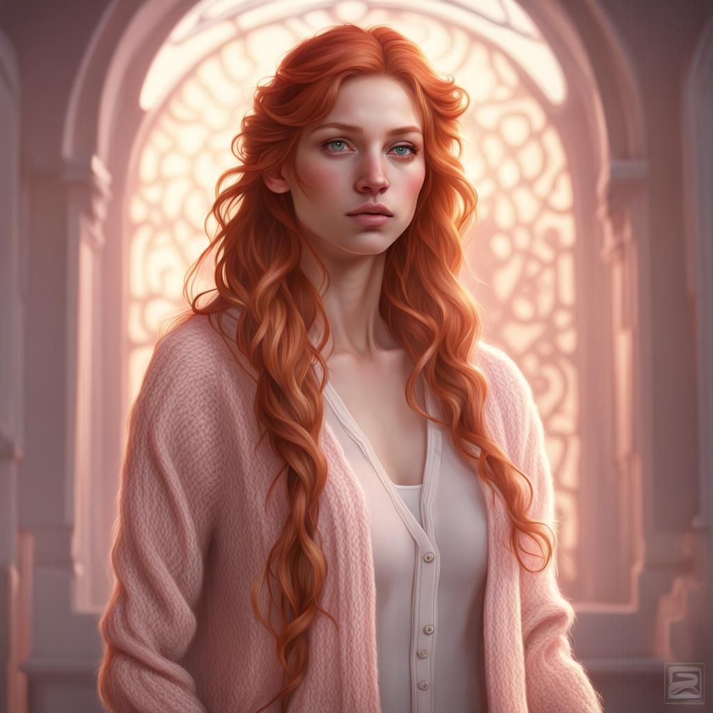 Detailed Portrait of a Redhead Girl, Concept Art