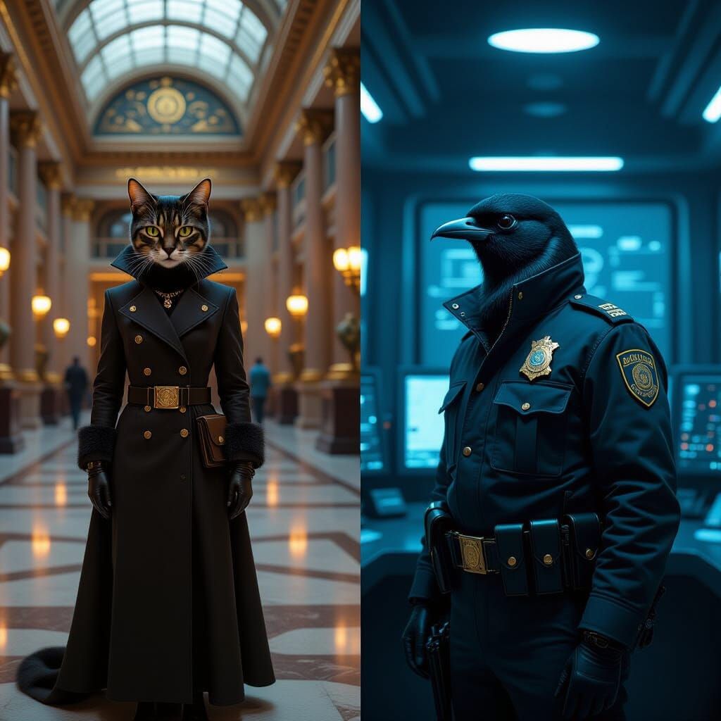 Museum Heist vs. Command Center, Cinematic Split Image