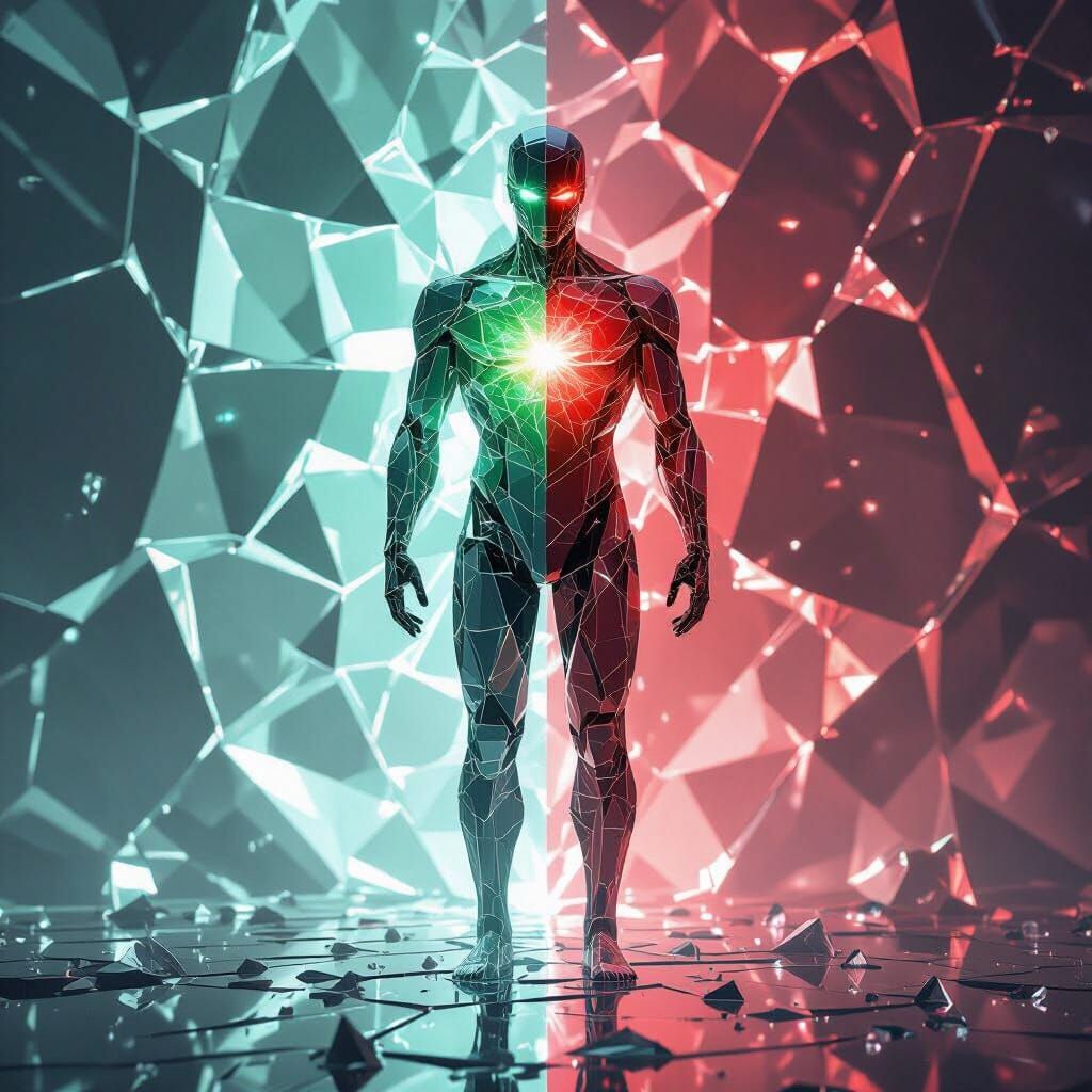 A humanoid figure made of Alexandrite