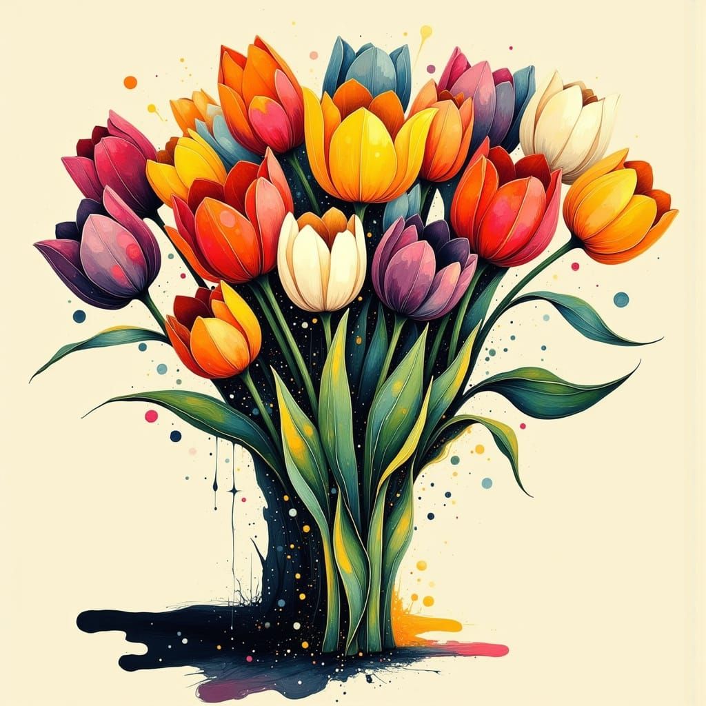 painted tulips