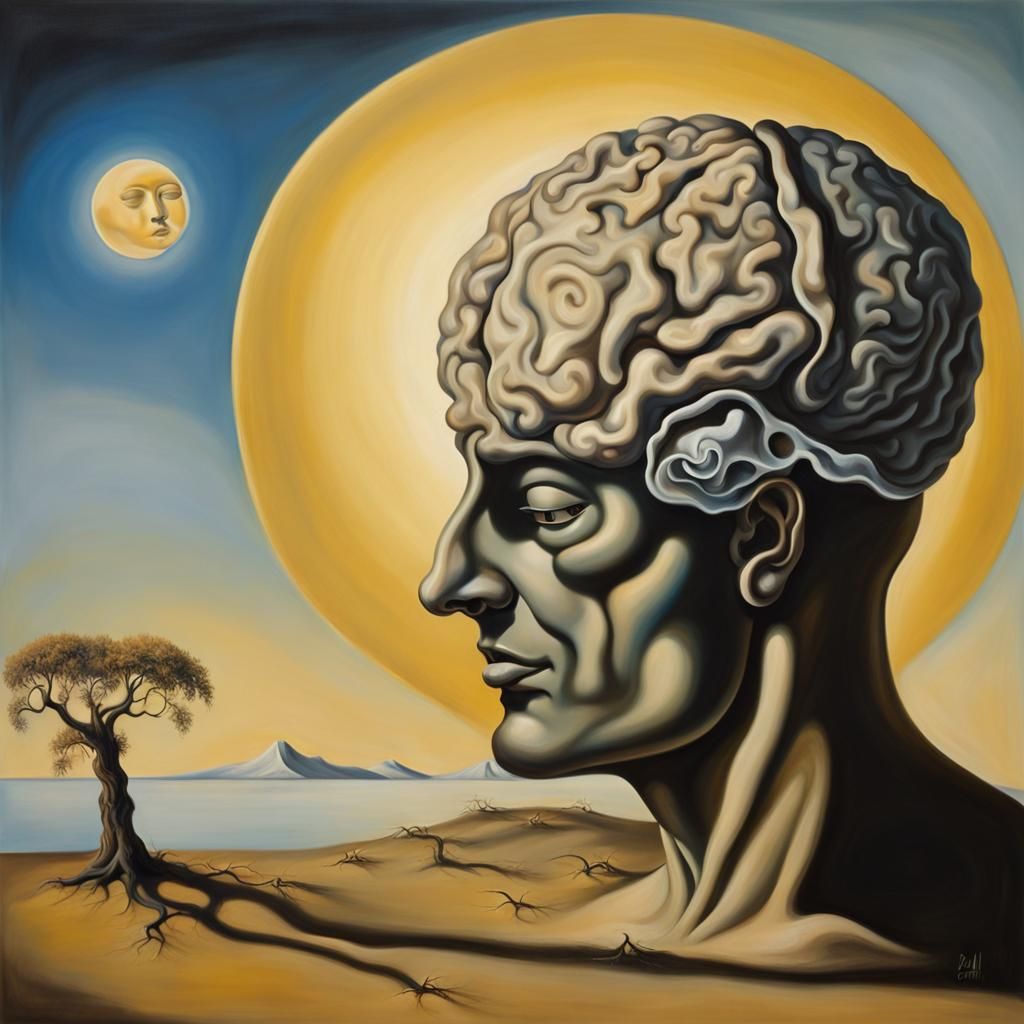 Surreal Brain in Shadow: A Dali-esque Vision