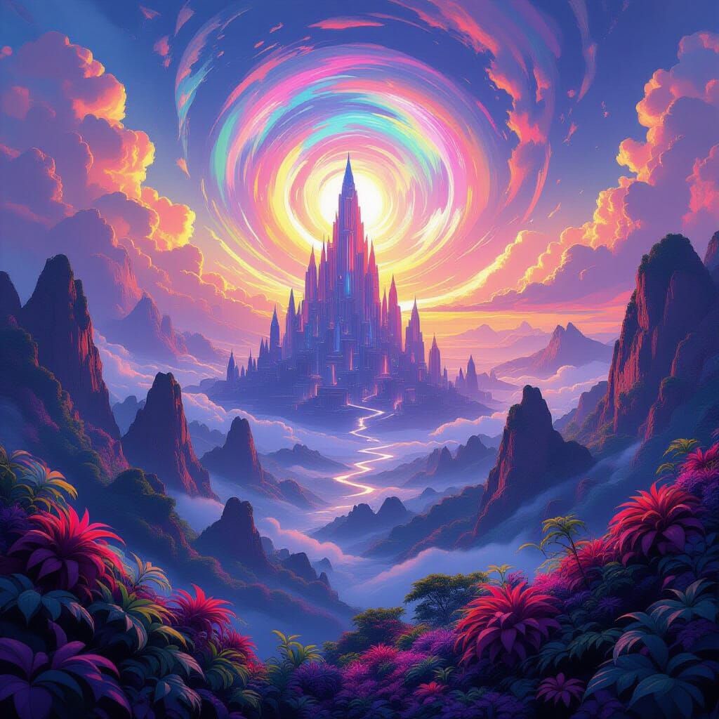 Vibrant Fantasy Landscape South of Sky Temple