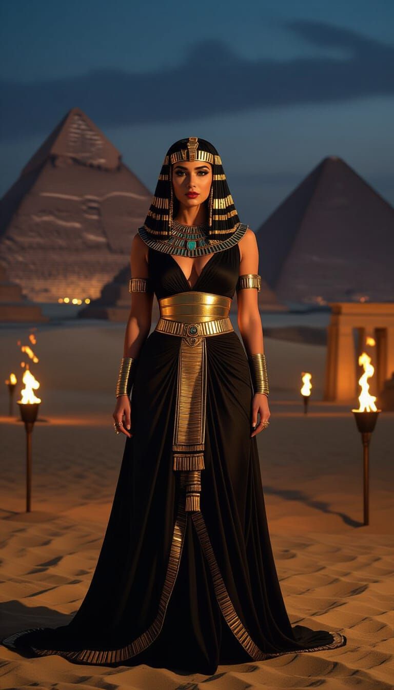 Egyptian Night: Curvy Woman in Cleopatra Style
