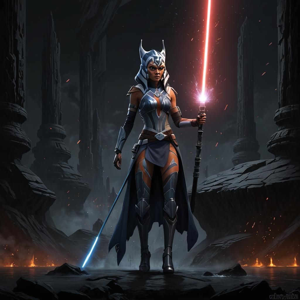 Ahsoka Tano as Goddess of Darkness in Dark Fantasy
