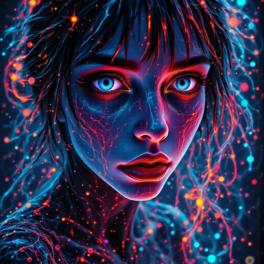 Vibrant Water Ripples with Dark Glitch Effects