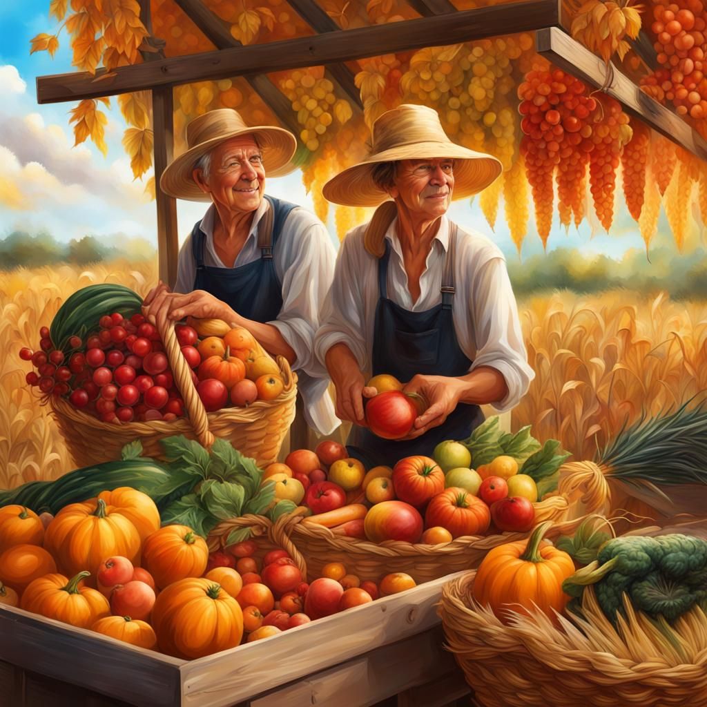 Riverside Harvest Festival: Hyperrealistic Concept Art