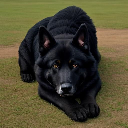 Majestic Black German Shepherd Portrait